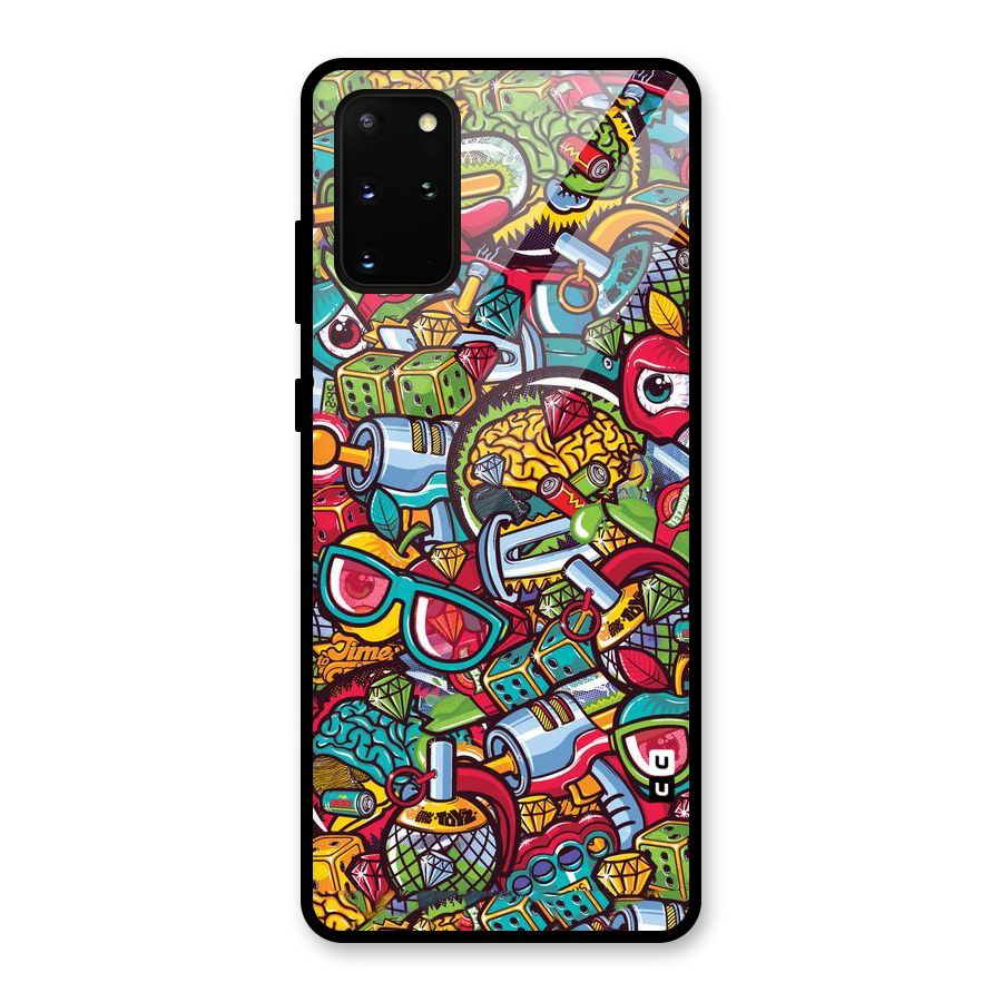 Retro Diamond Design Glass Back Case for Galaxy S20 Plus
