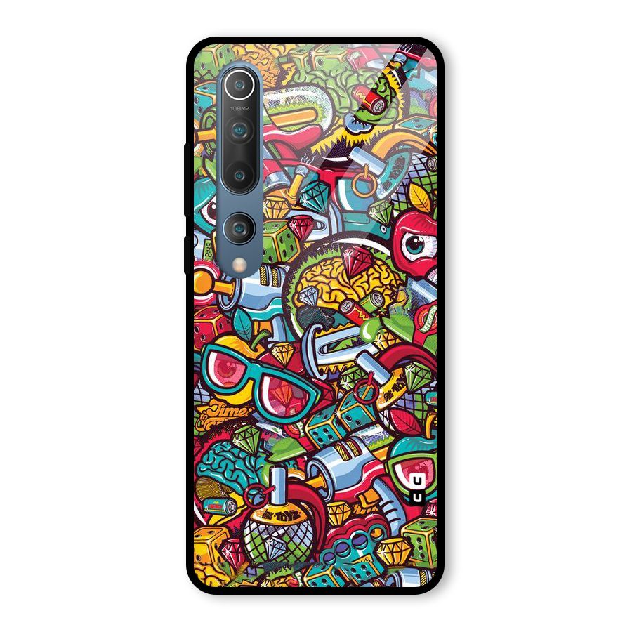 Retro Diamond Design Glass Back Case for Mi 10