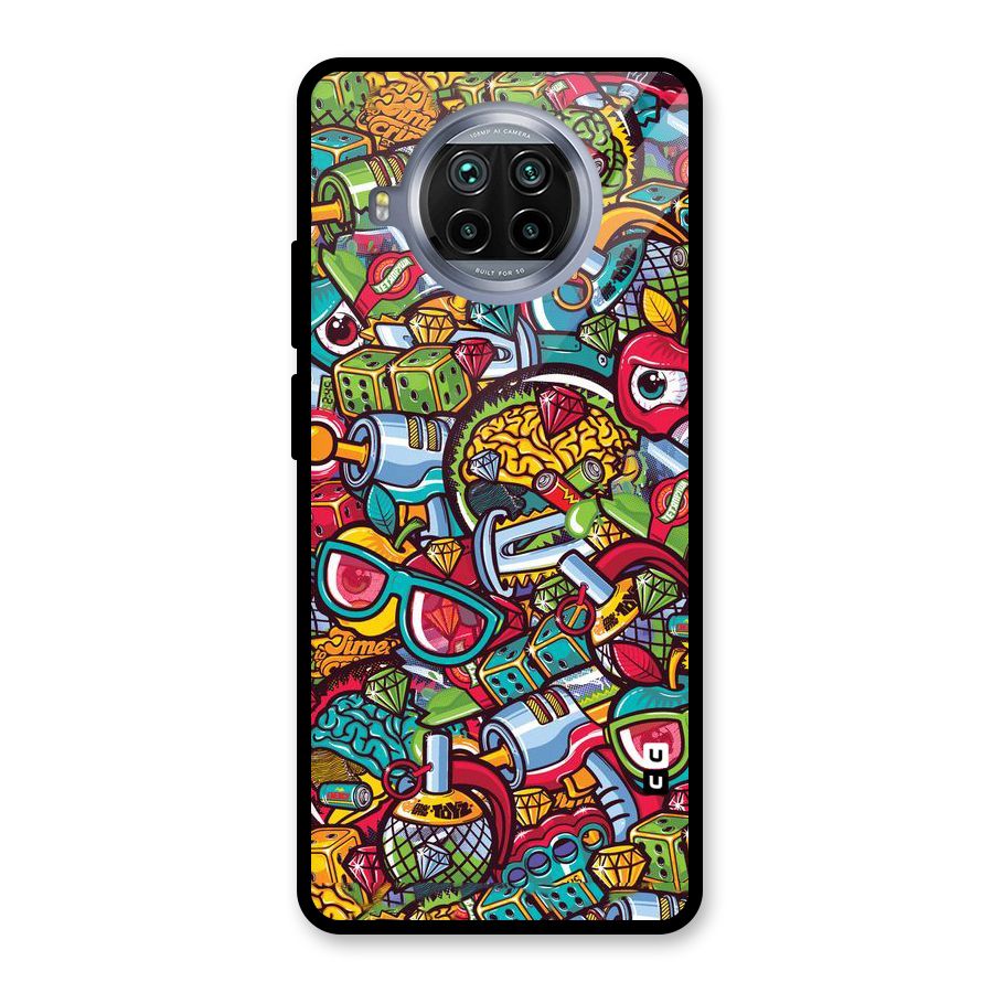 Retro Diamond Design Glass Back Case for Mi 10i