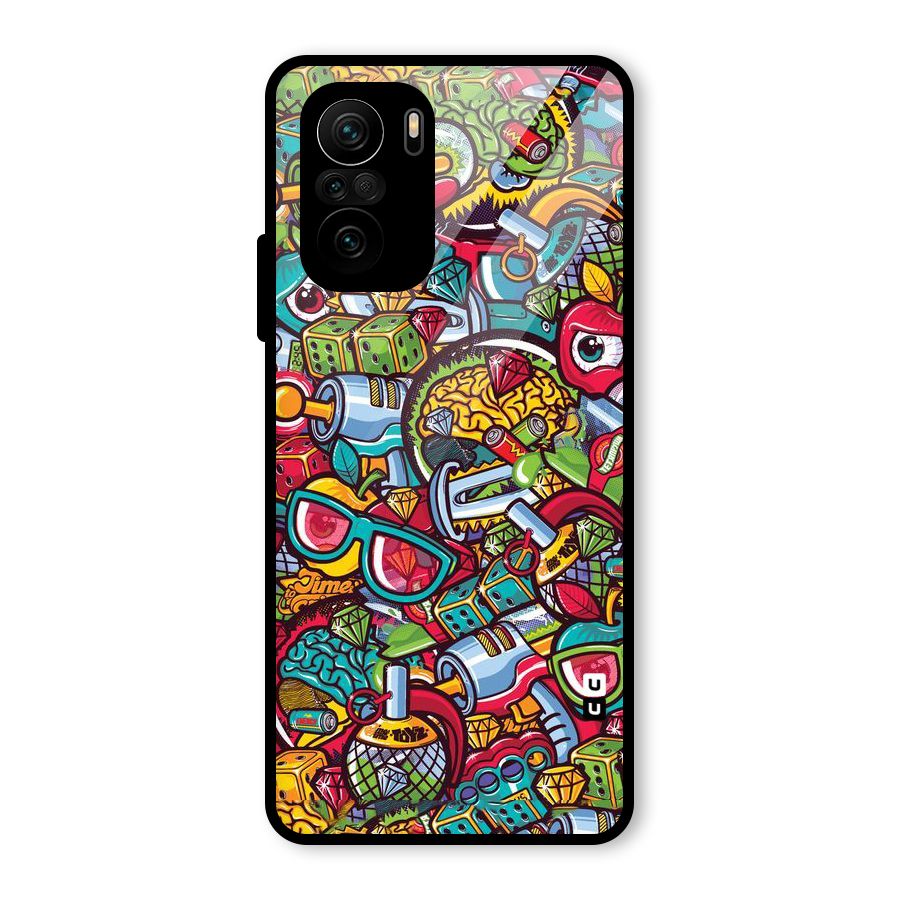 Retro Diamond Design Glass Back Case for Mi 11x