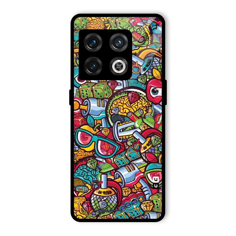 Retro Diamond Design Glass Back Case for OnePlus 10 Pro 5G