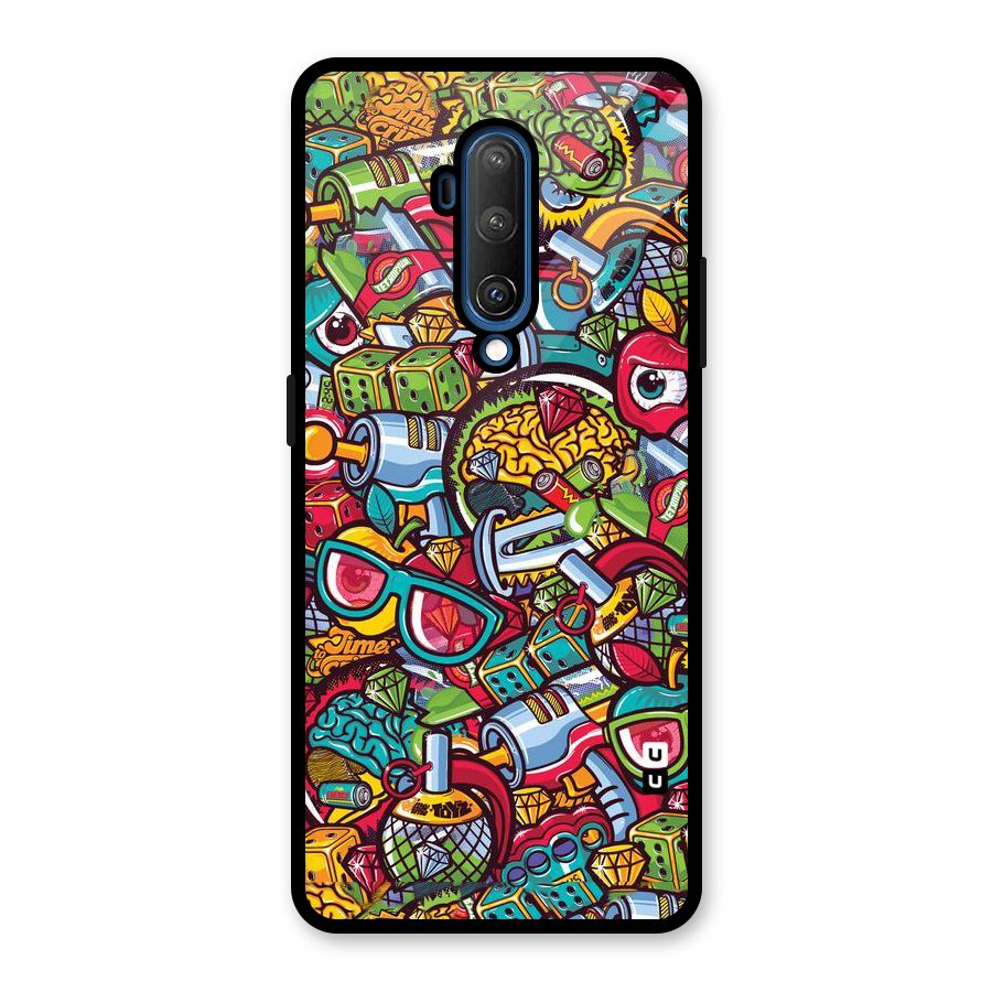 Retro Diamond Design Glass Back Case for OnePlus 7T Pro