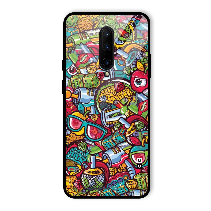 Retro Diamond Design Glass Back Case for OnePlus 7 Pro