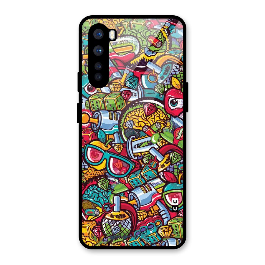 Retro Diamond Design Glass Back Case for OnePlus Nord