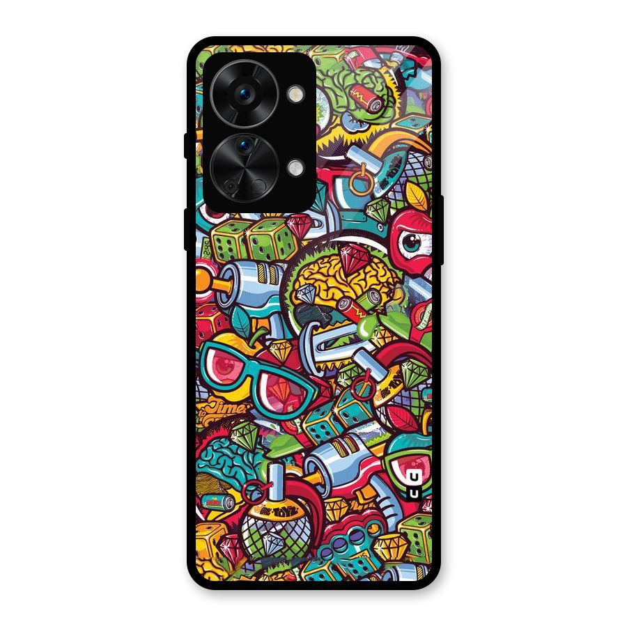 Retro Diamond Design Glass Back Case for OnePlus Nord 2T