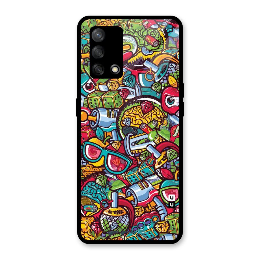 Retro Diamond Design Glass Back Case for Oppo F19