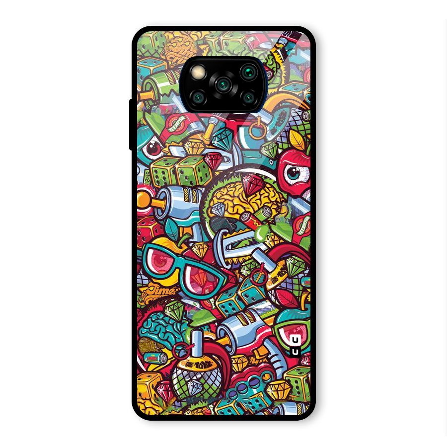 Retro Diamond Design Glass Back Case for Poco X3 Pro
