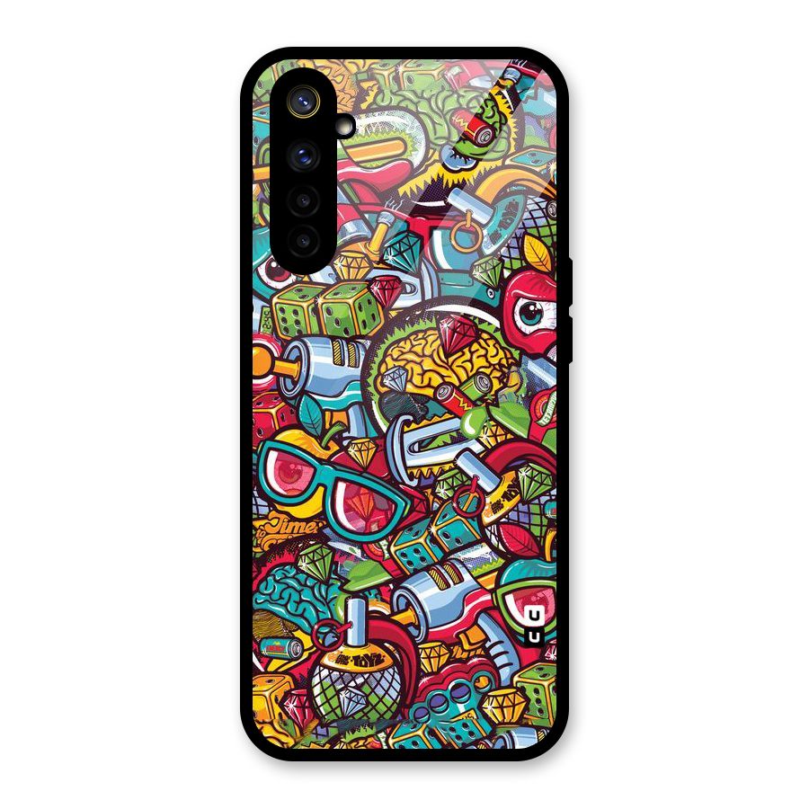 Retro Diamond Design Glass Back Case for Realme 6i
