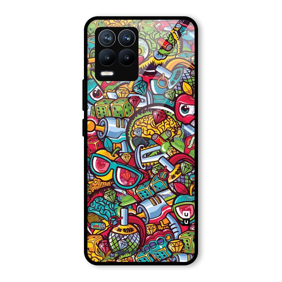 Retro Diamond Design Glass Back Case for Realme 8 Pro