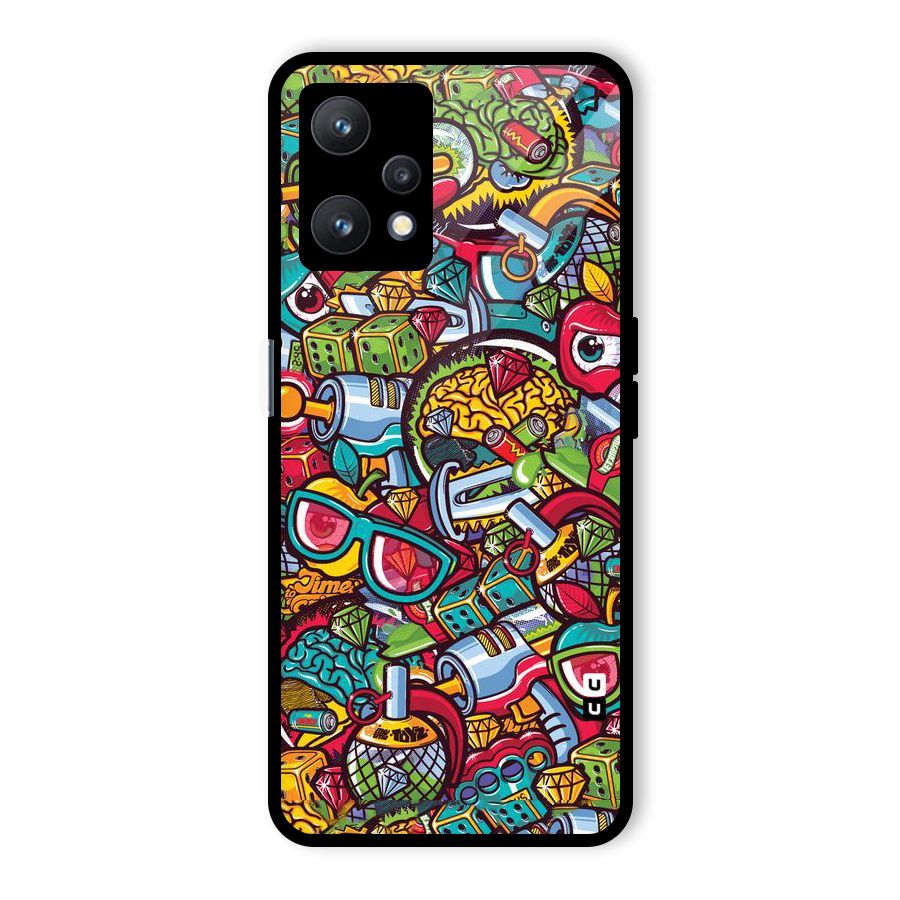 Retro Diamond Design Glass Back Case for Realme 9 Pro 5G