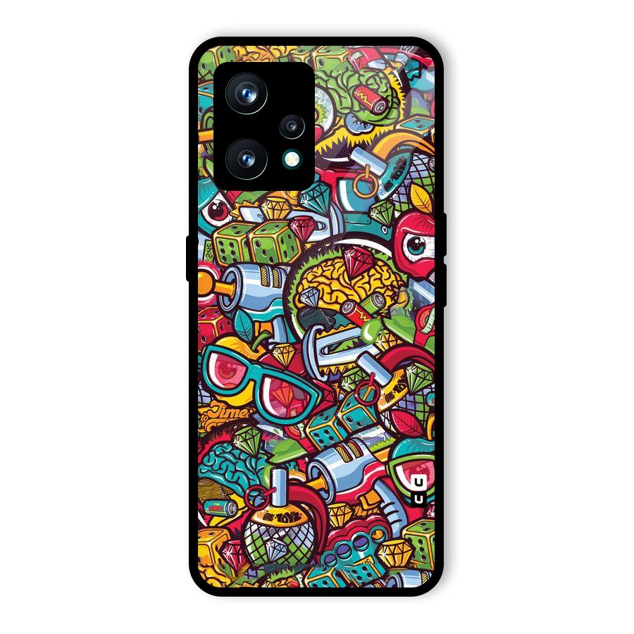 Retro Diamond Design Glass Back Case for Realme 9 Pro Plus 5G