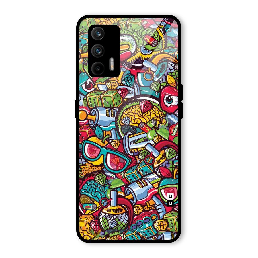 Retro Diamond Design Glass Back Case for Realme GT 5G