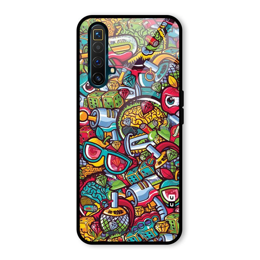 Retro Diamond Design Glass Back Case for Realme X3