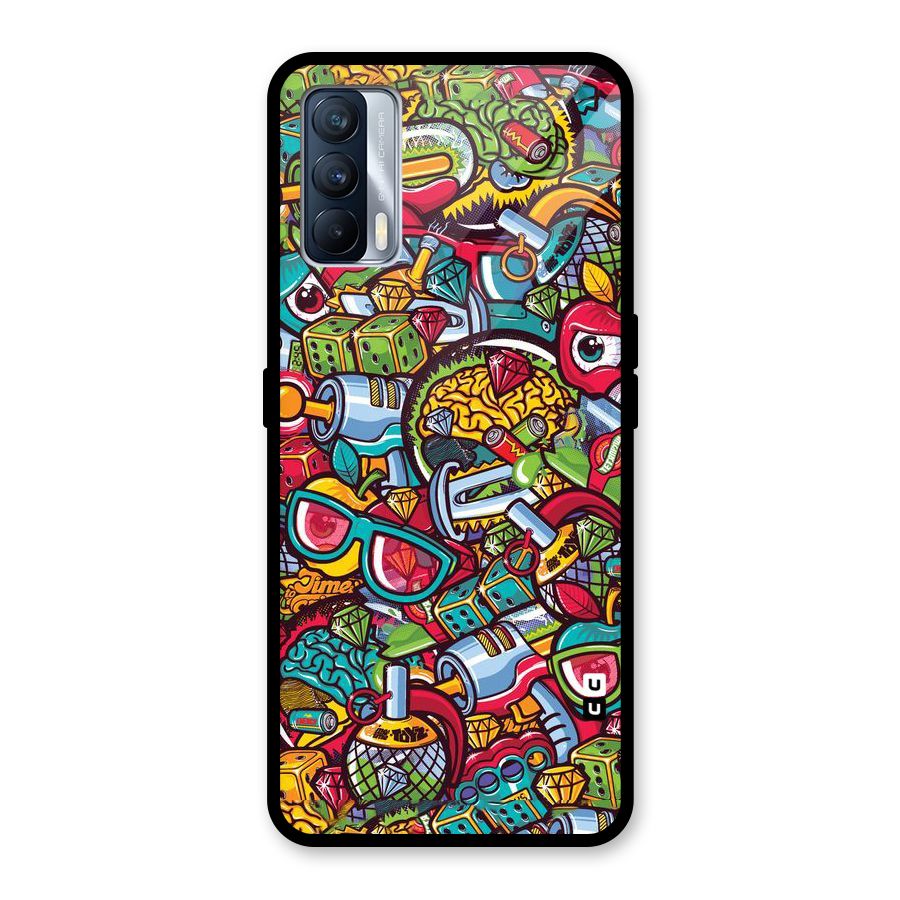 Retro Diamond Design Glass Back Case for Realme X7