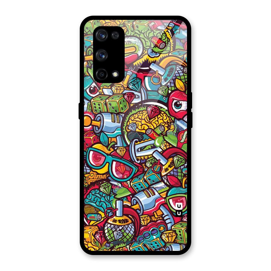 Retro Diamond Design Glass Back Case for Realme X7 Pro