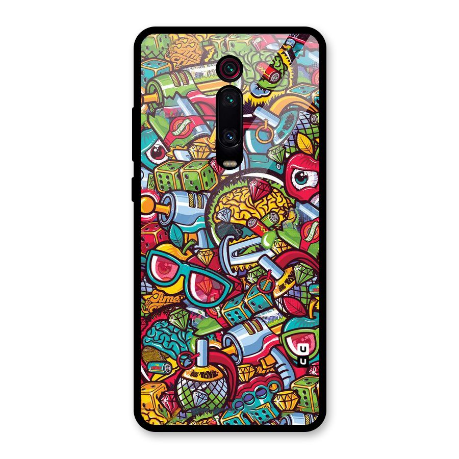 Retro Diamond Design Glass Back Case for Redmi K20