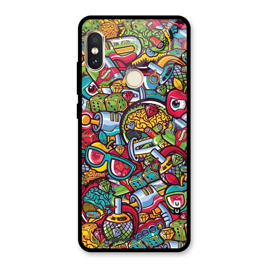 Retro Diamond Design Glass Back Case for Redmi Note 5 Pro