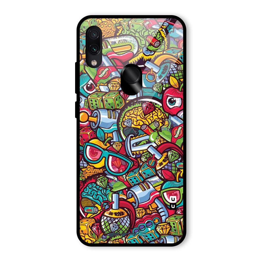 Retro Diamond Design Glass Back Case for Redmi Note 7 Pro