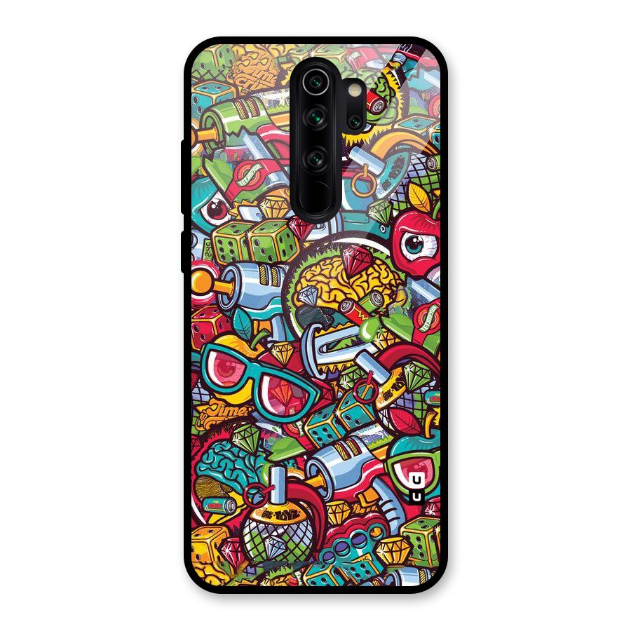 Retro Diamond Design Glass Back Case for Redmi Note 8 Pro