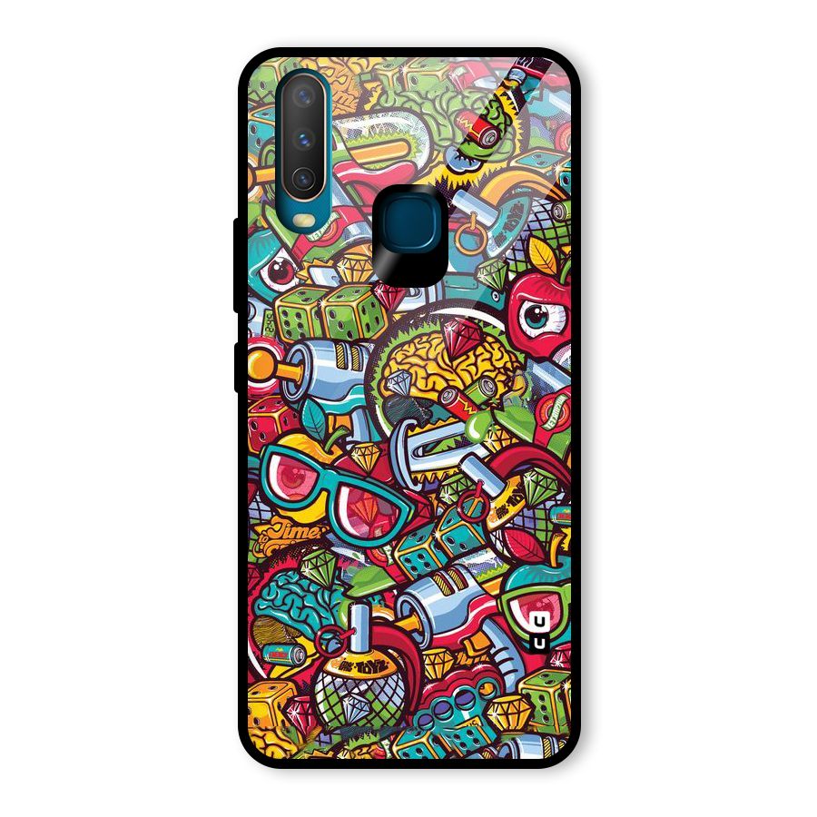 Retro Diamond Design Glass Back Case for Vivo U10