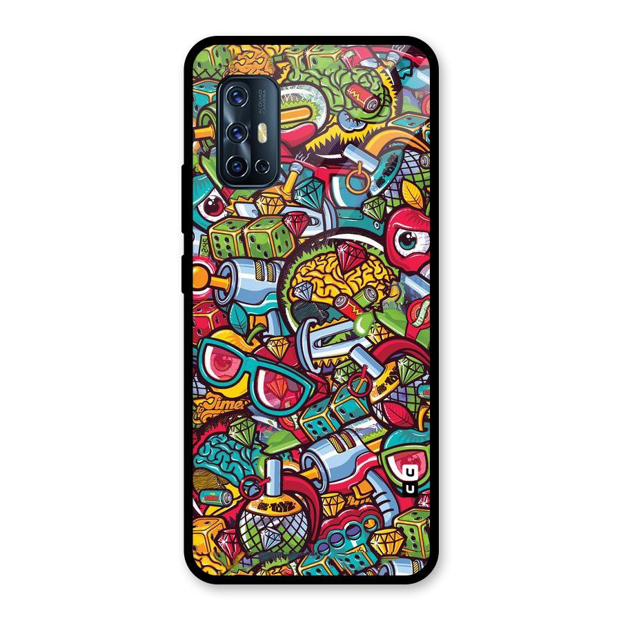 Retro Diamond Design Glass Back Case for Vivo V17