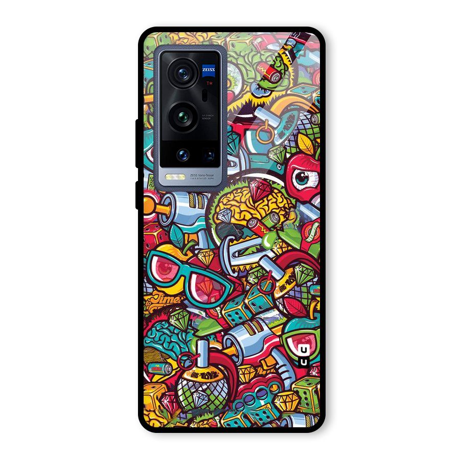 Retro Diamond Design Glass Back Case for Vivo X60 Pro Plus