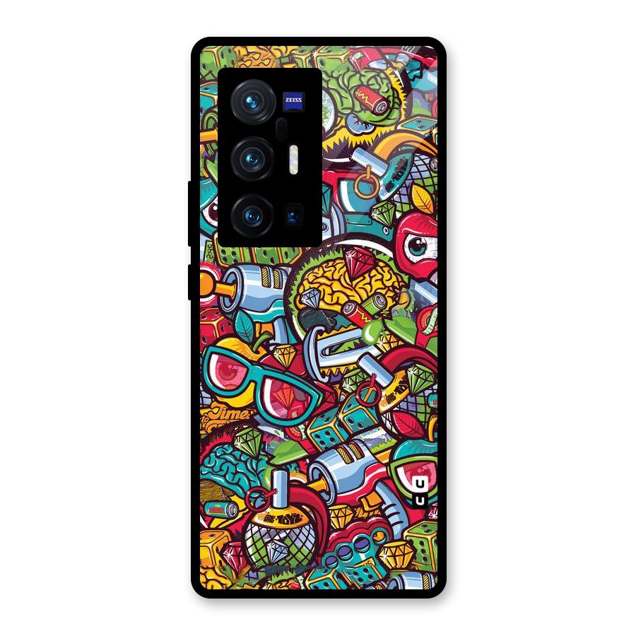 Retro Diamond Design Glass Back Case for Vivo X70 Pro Plus