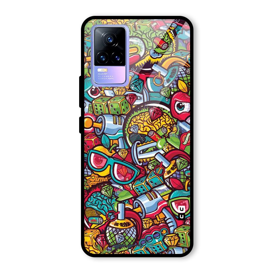 Retro Diamond Design Glass Back Case for Vivo Y73