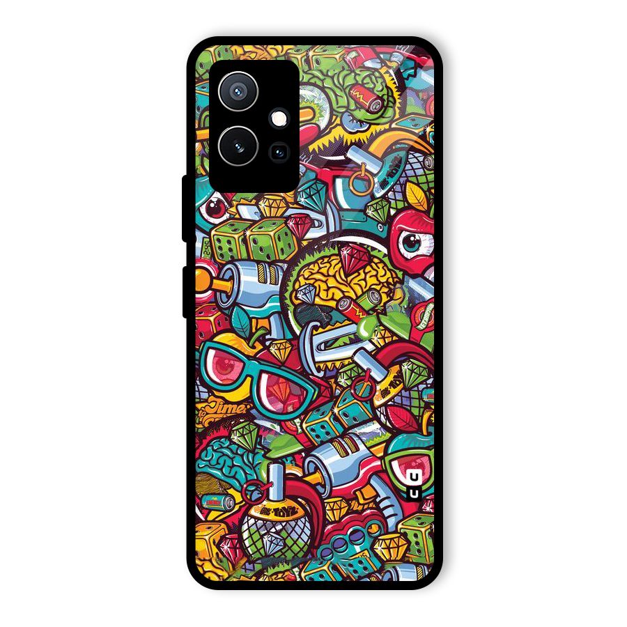Retro Diamond Design Glass Back Case for Vivo Y75 5G