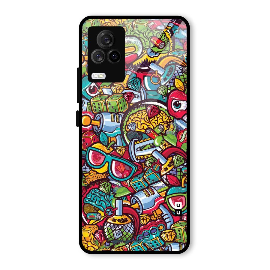 Retro Diamond Design Glass Back Case for Vivo iQOO 7 Legend 5G