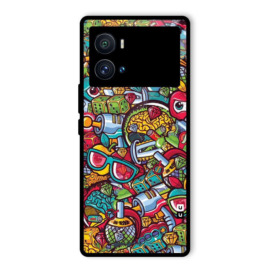 Retro Diamond Design Glass Back Case for Vivo iQOO 9 Pro