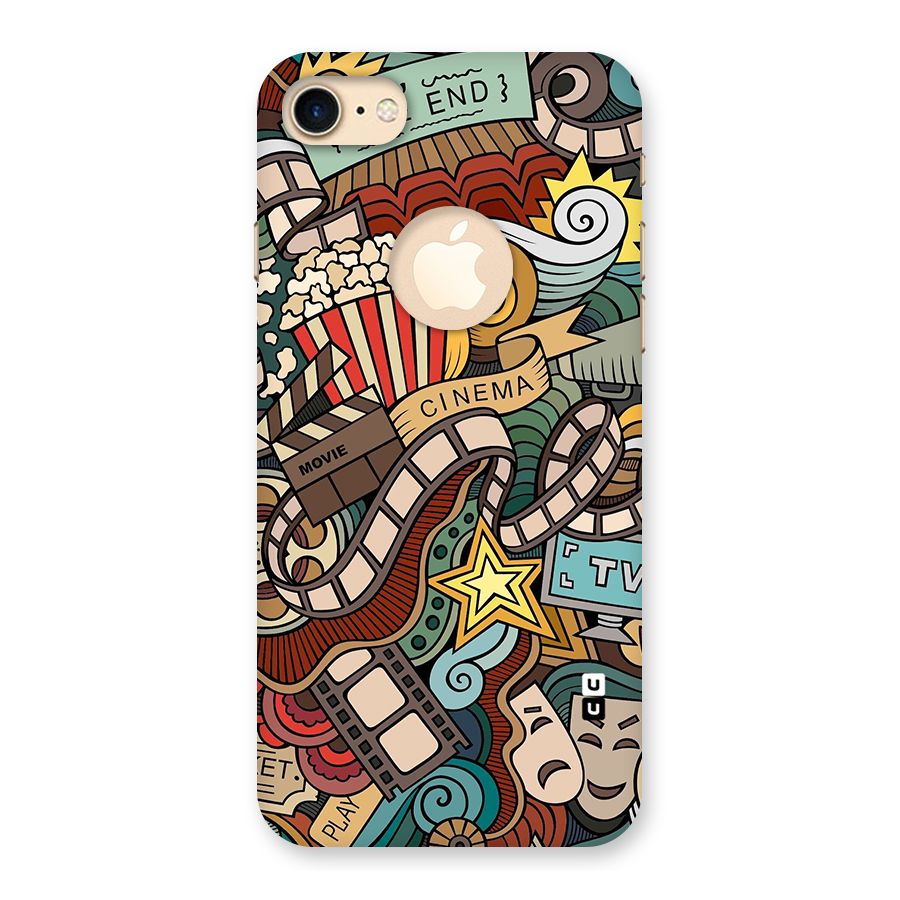 Retro Doodle Art Back Case for iPhone 7 Logo Cut