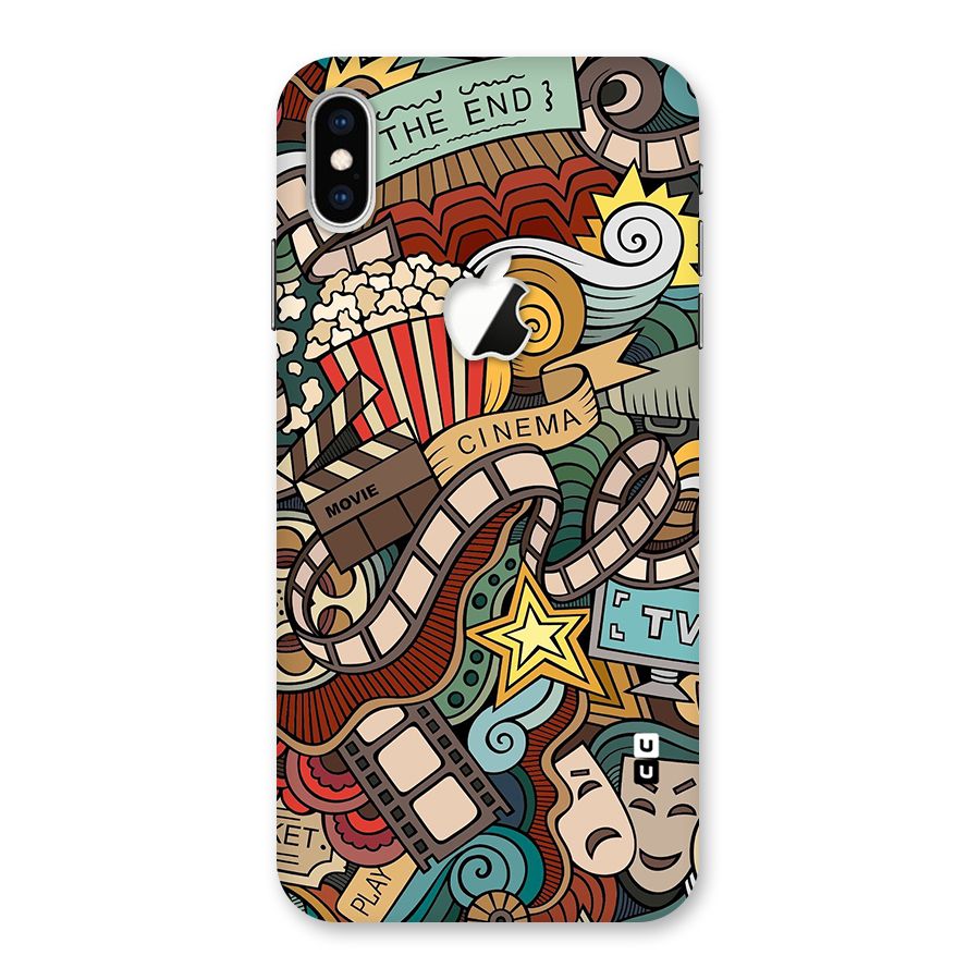 Retro Doodle Art Back Case for iPhone XS Max Apple Cut