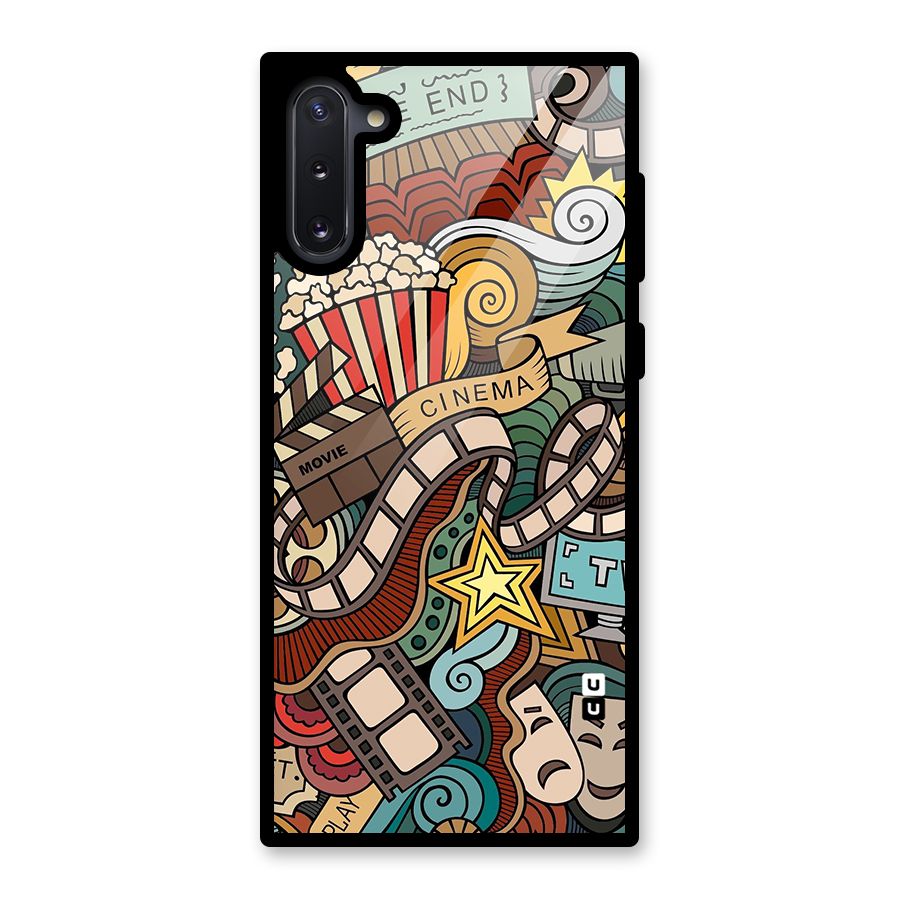 Retro Doodle Art Glass Back Case for Galaxy Note 10
