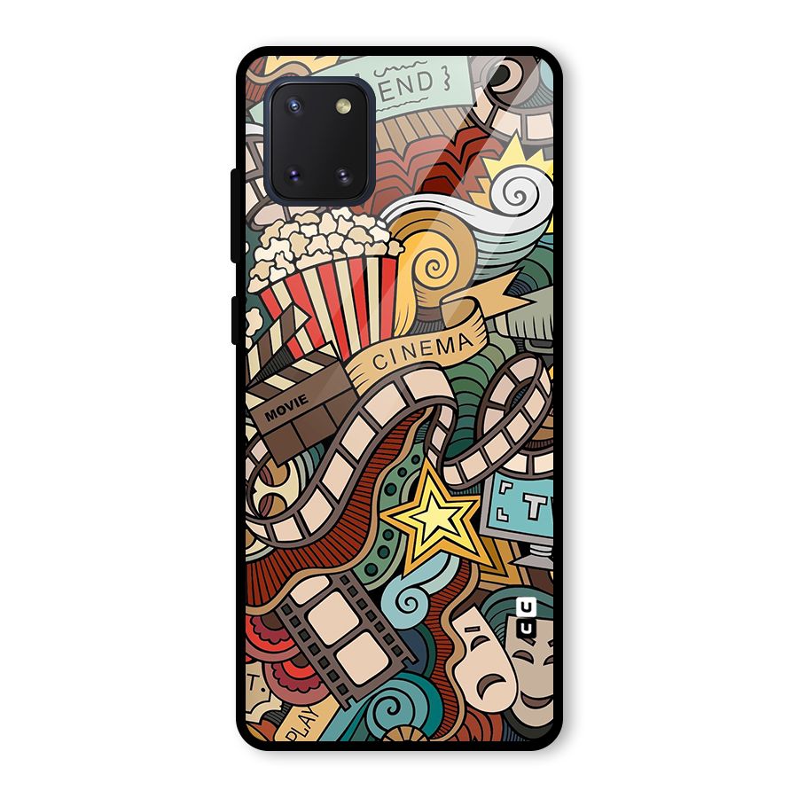 Retro Doodle Art Glass Back Case for Galaxy Note 10 Lite