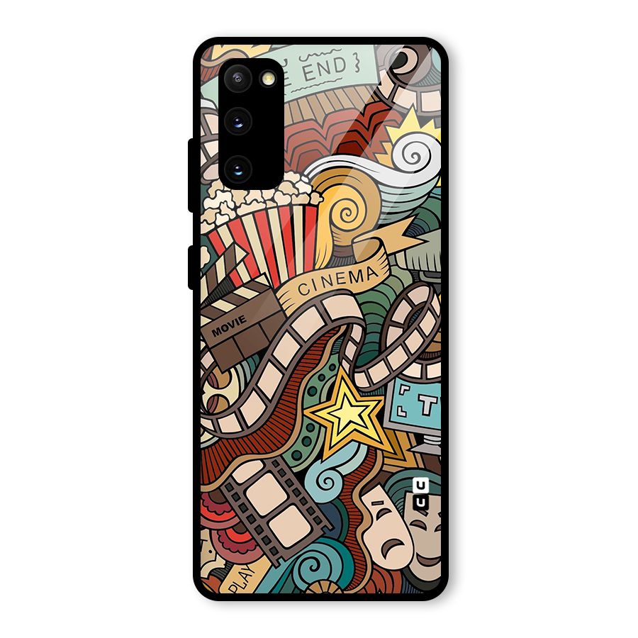 Retro Doodle Art Glass Back Case for Galaxy S20 FE