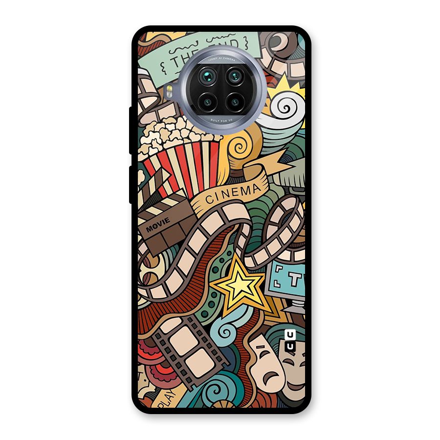 Retro Doodle Art Glass Back Case for Mi 10i