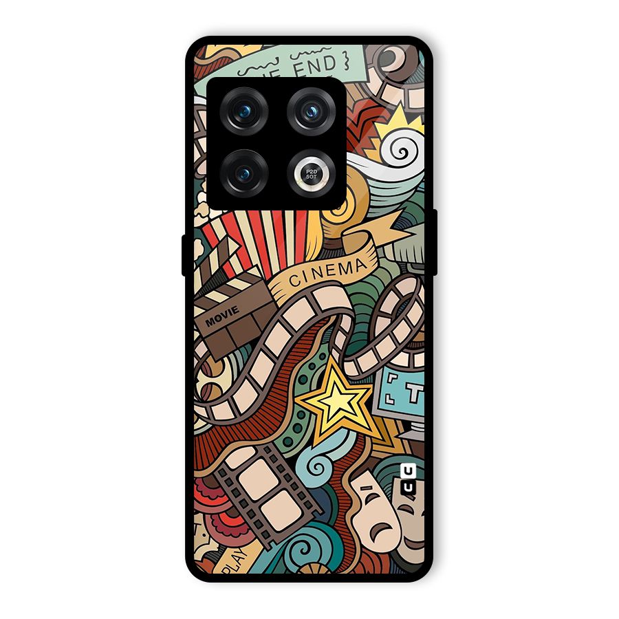 Retro Doodle Art Glass Back Case for OnePlus 10 Pro 5G