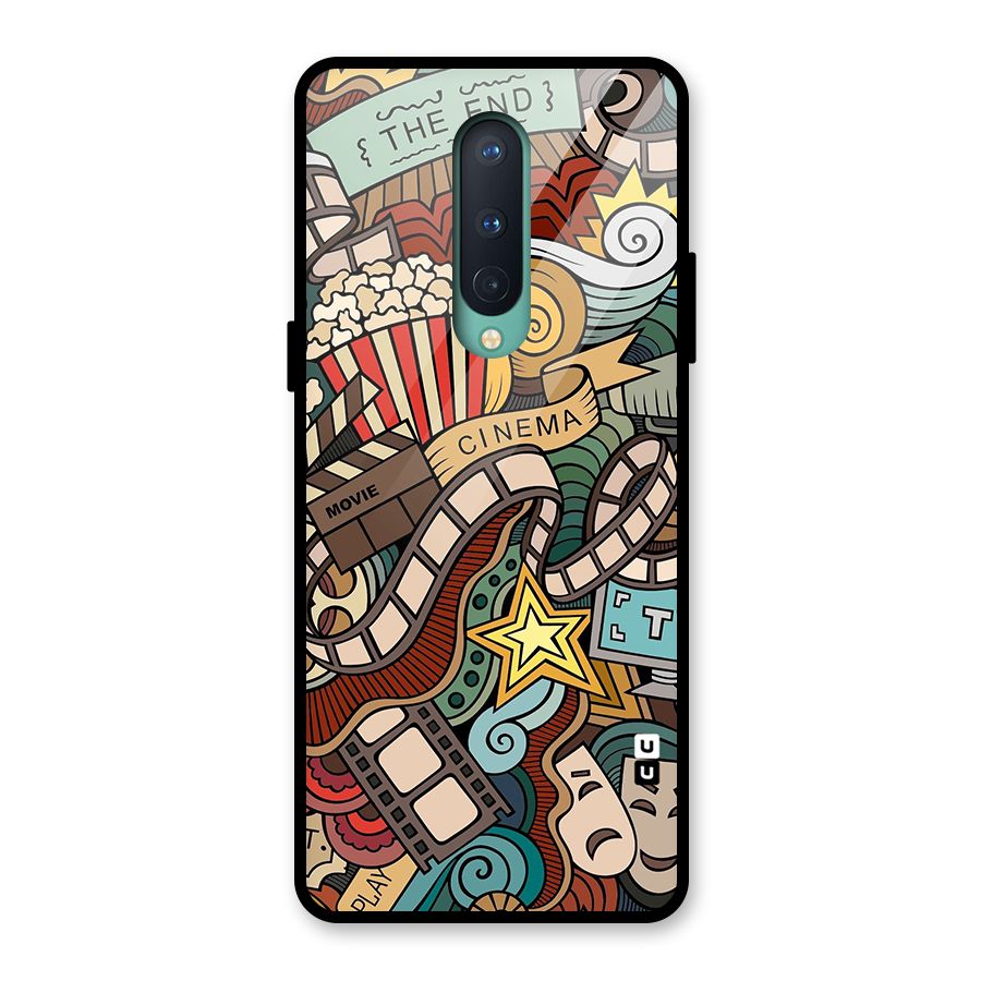 Retro Doodle Art Glass Back Case for OnePlus 8