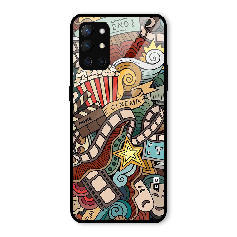 Retro Doodle Art Glass Back Case for OnePlus 9R