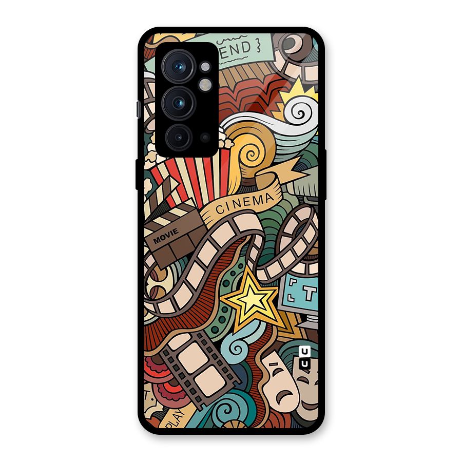 Retro Doodle Art Glass Back Case for OnePlus 9RT 5G