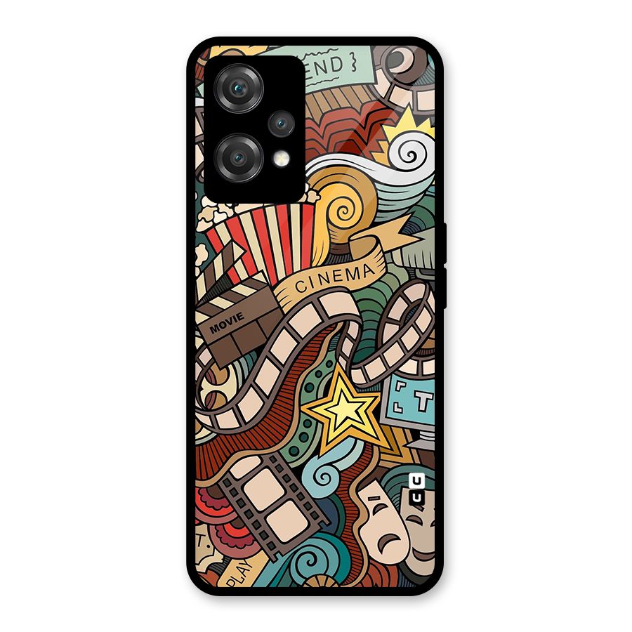 Retro Doodle Art Glass Back Case for OnePlus Nord CE 2 Lite 5G
