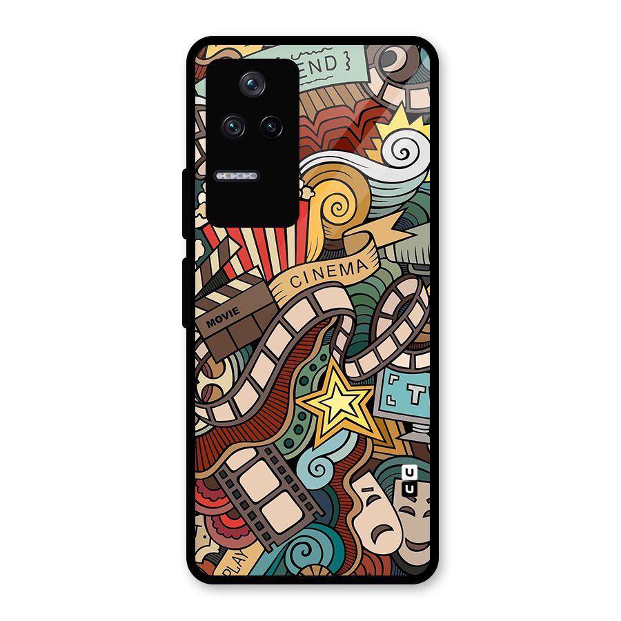 Retro Doodle Art Glass Back Case for Poco F4 5G