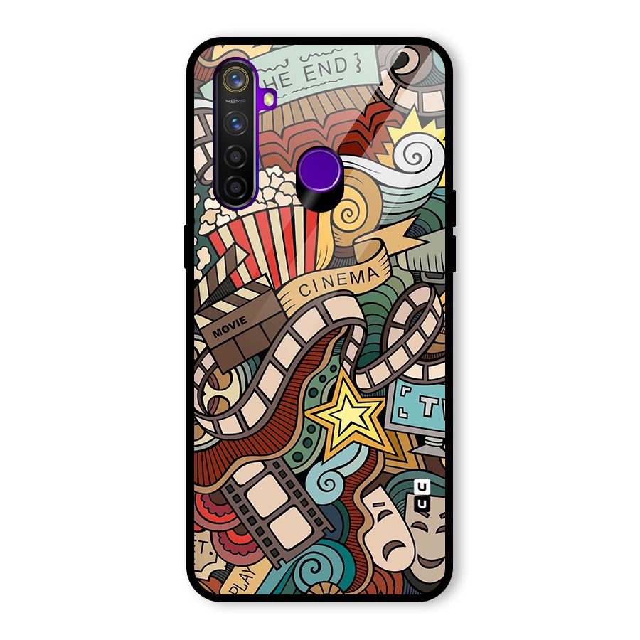 Retro Doodle Art Glass Back Case for Realme 5 Pro