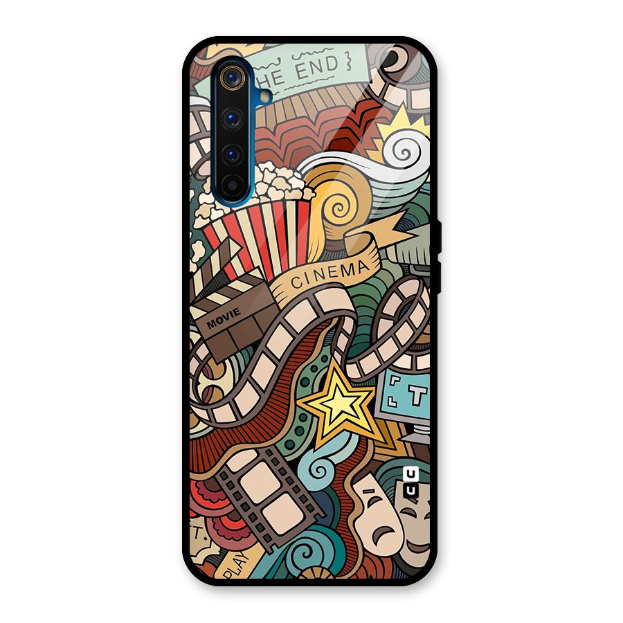 Retro Doodle Art Glass Back Case for Realme 6 Pro