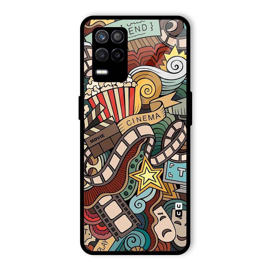 Retro Doodle Art Glass Back Case for Realme 9 5G