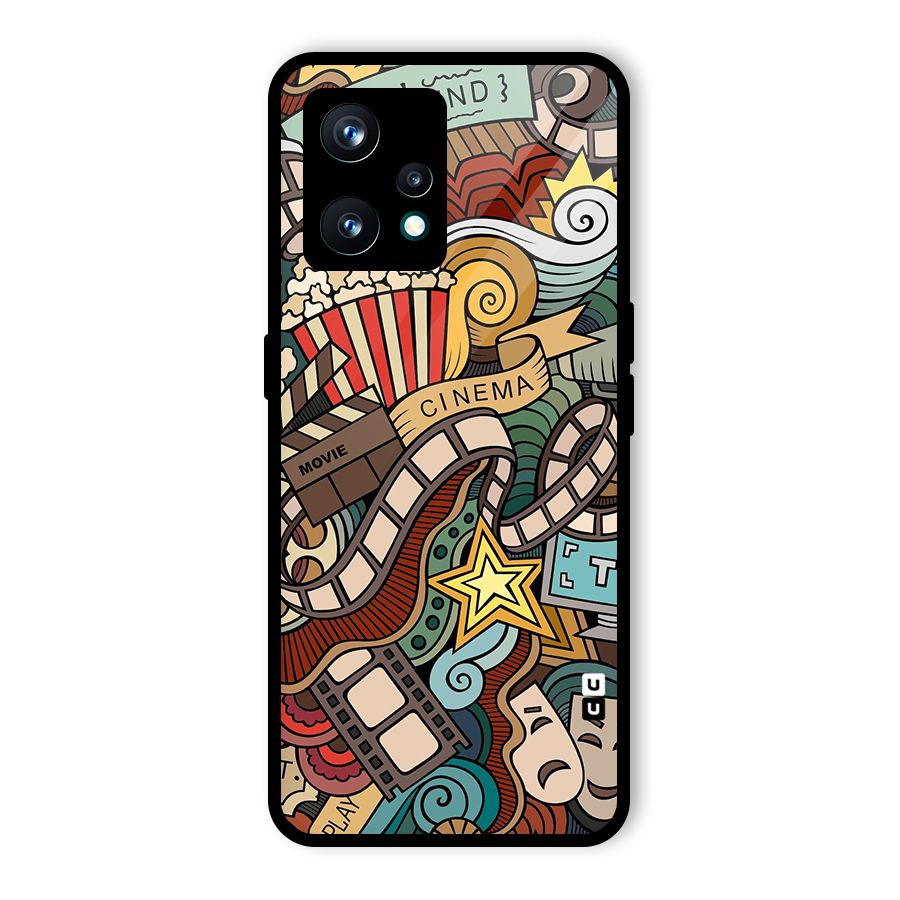 Retro Doodle Art Glass Back Case for Realme 9 Pro Plus 5G