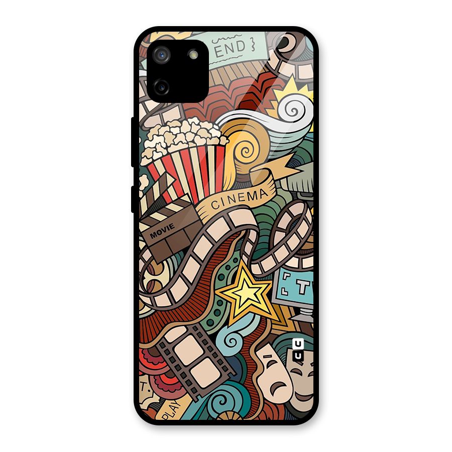 Retro Doodle Art Glass Back Case for Realme C11