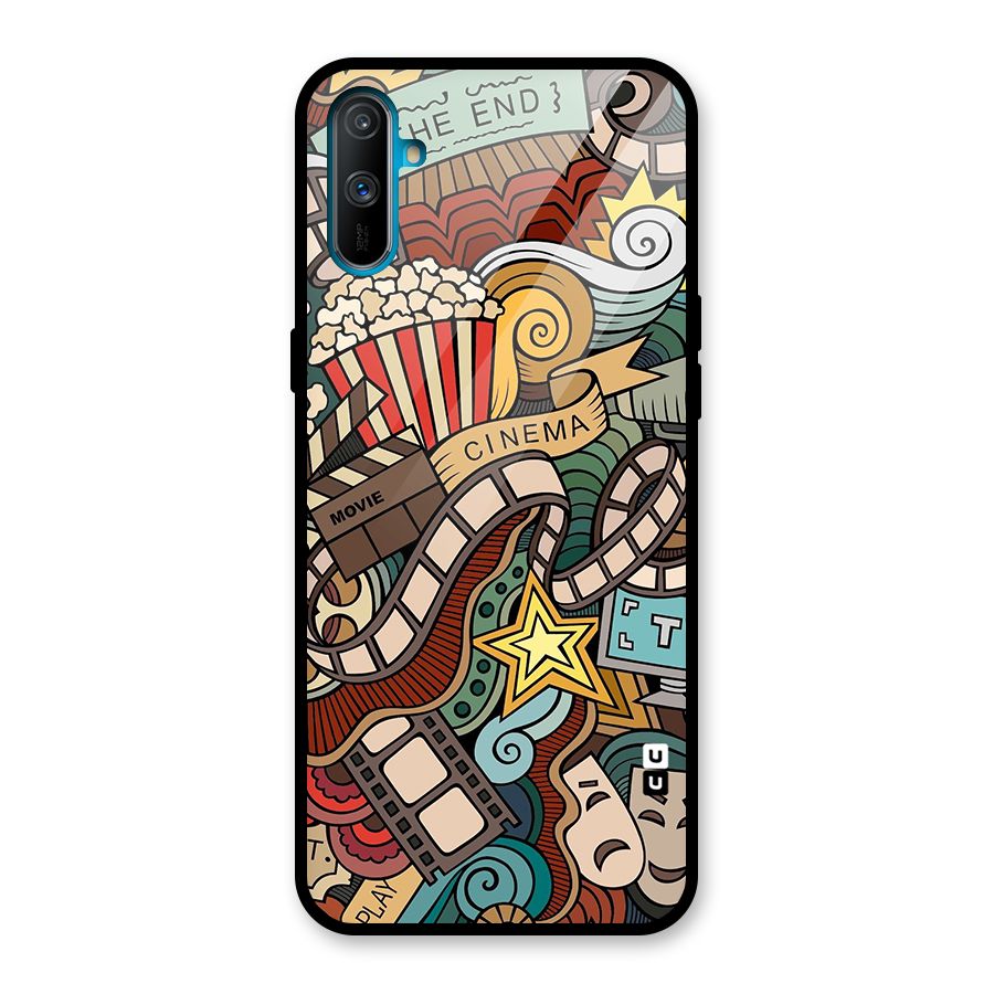 Retro Doodle Art Glass Back Case for Realme C3