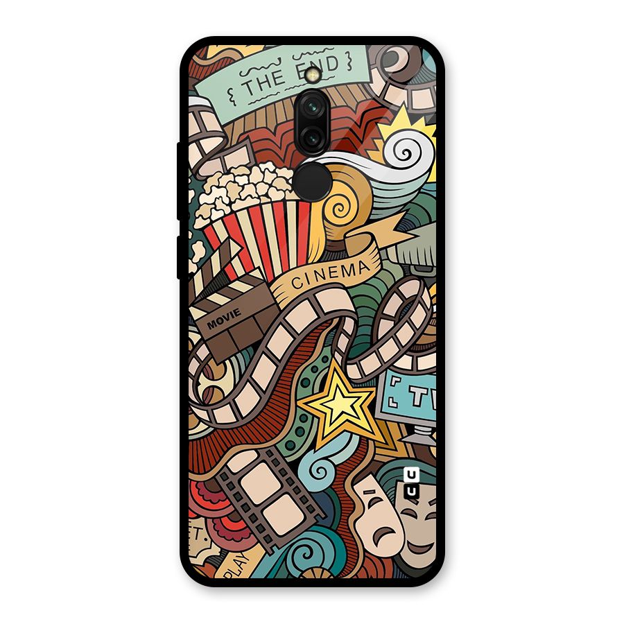 Retro Doodle Art Glass Back Case for Redmi 8